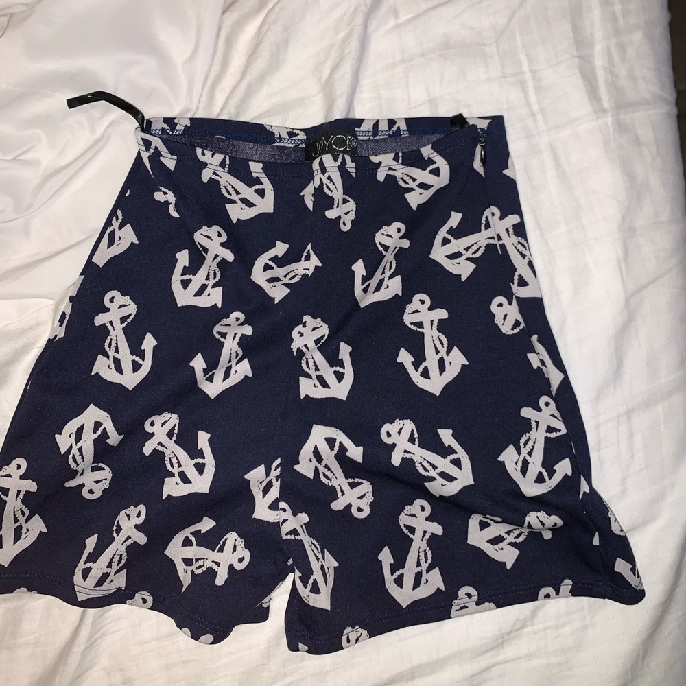 Anchor print navy and white Joyce shorts